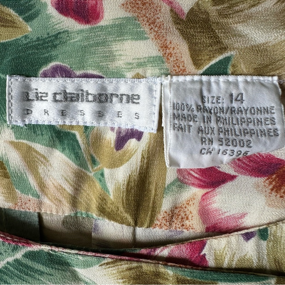 Liz Claiborne Dress Maxi Floral 90’s Vintage 14 - Picture 7 of 7